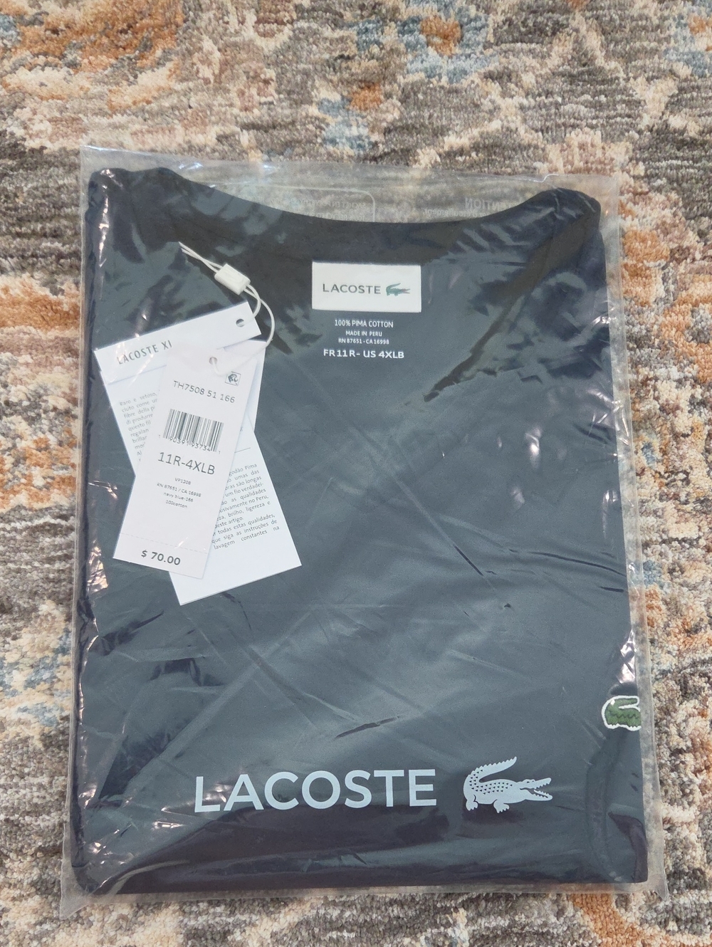 Lacoste Men's Black Logo Crew Neck T-Shirt 4XLB